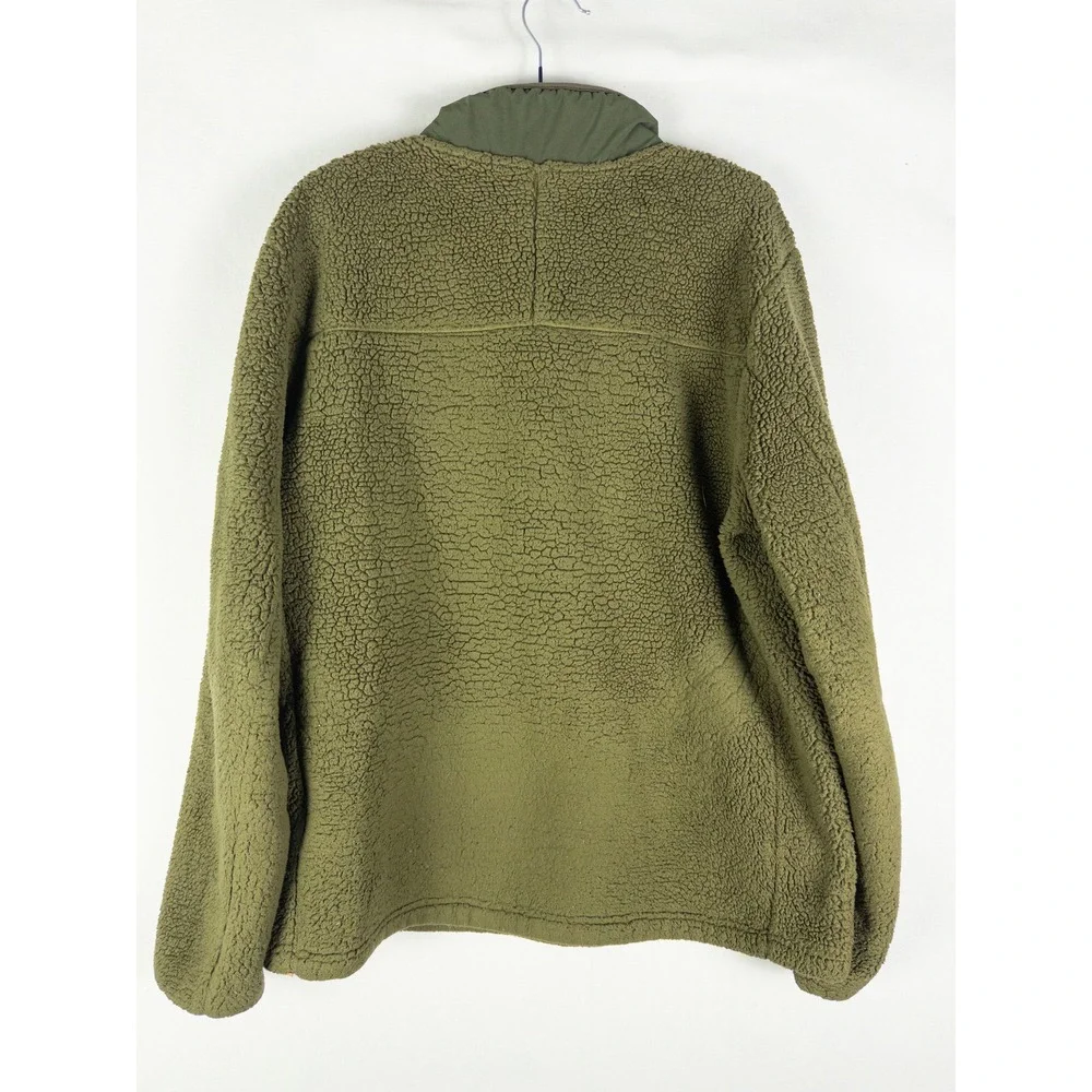The North Face Campshire Sherpa Fleece Half Zip Pullover Mens L Olive Green Gorp